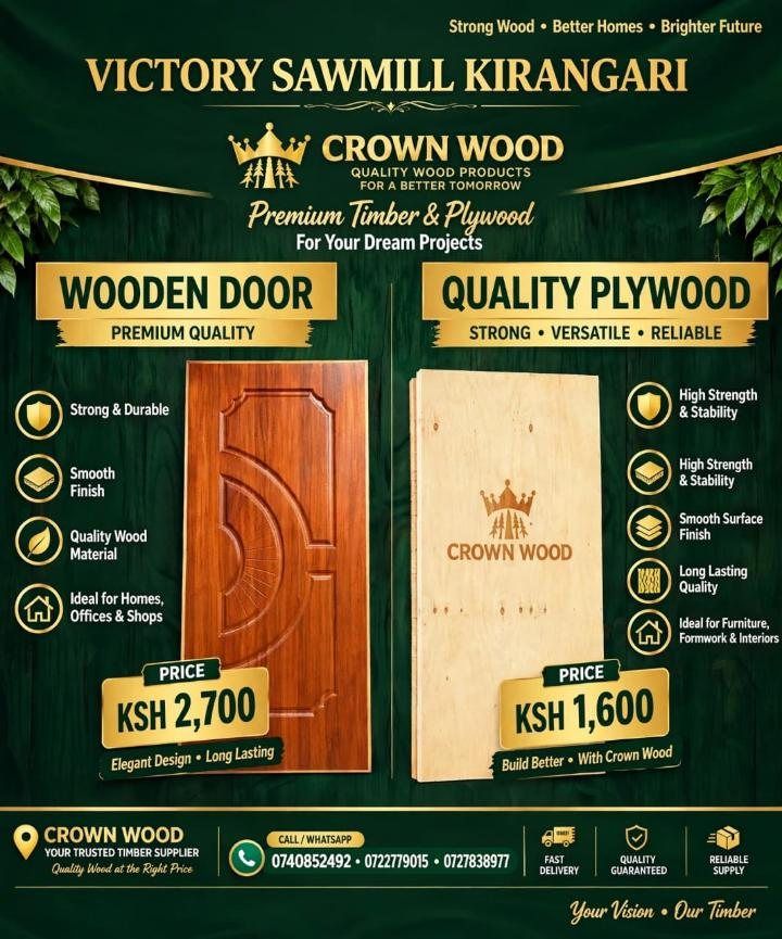 Victory Sawmill offer: wooden doors and plywood